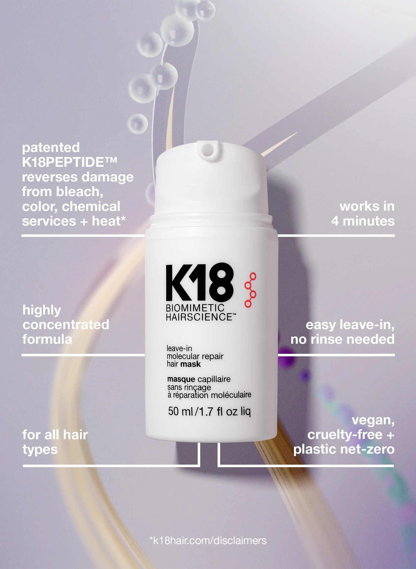 K18 Leave-in Molecular Repair Hair Mask 15ml