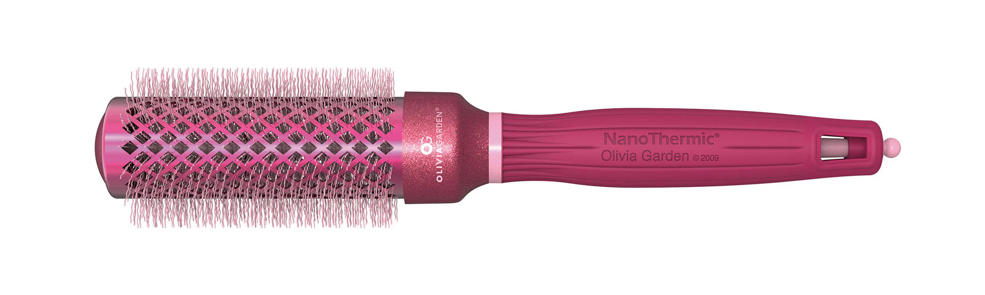 Olivia Garden Nano-Thermic 34mm Round Brush - Breast Cancer Awareness Special Edition