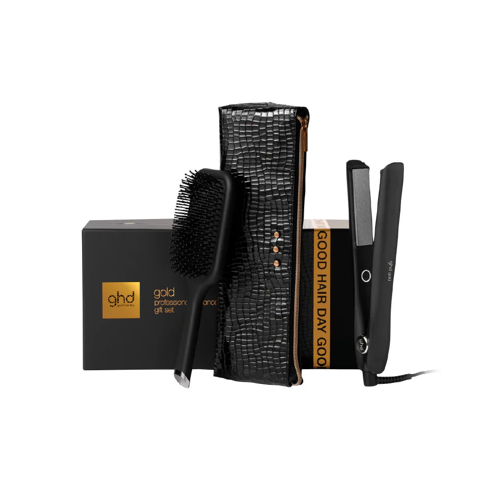 ghd Gold Hair Straightener Gift Set with Bag & Paddle Brush
