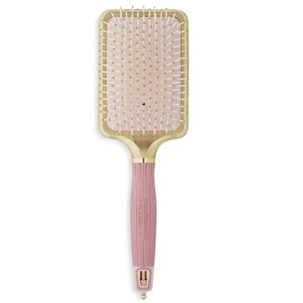 Olivia Garden Nano-Thermic Paddle Brush- Pink & Gold Edition